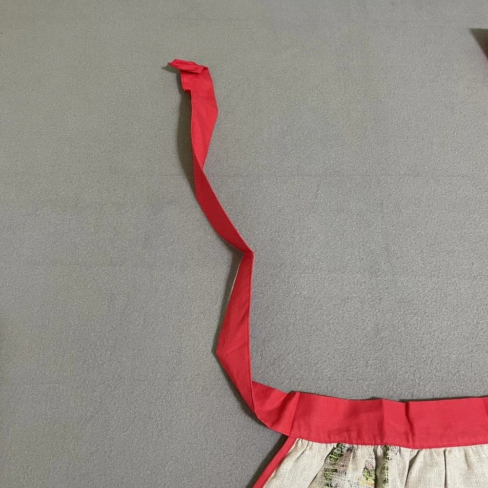 Vintage Apron Linen‎ Pennsylvania Dutch Folk Ceramics Kitchy Linen Cottagecore
